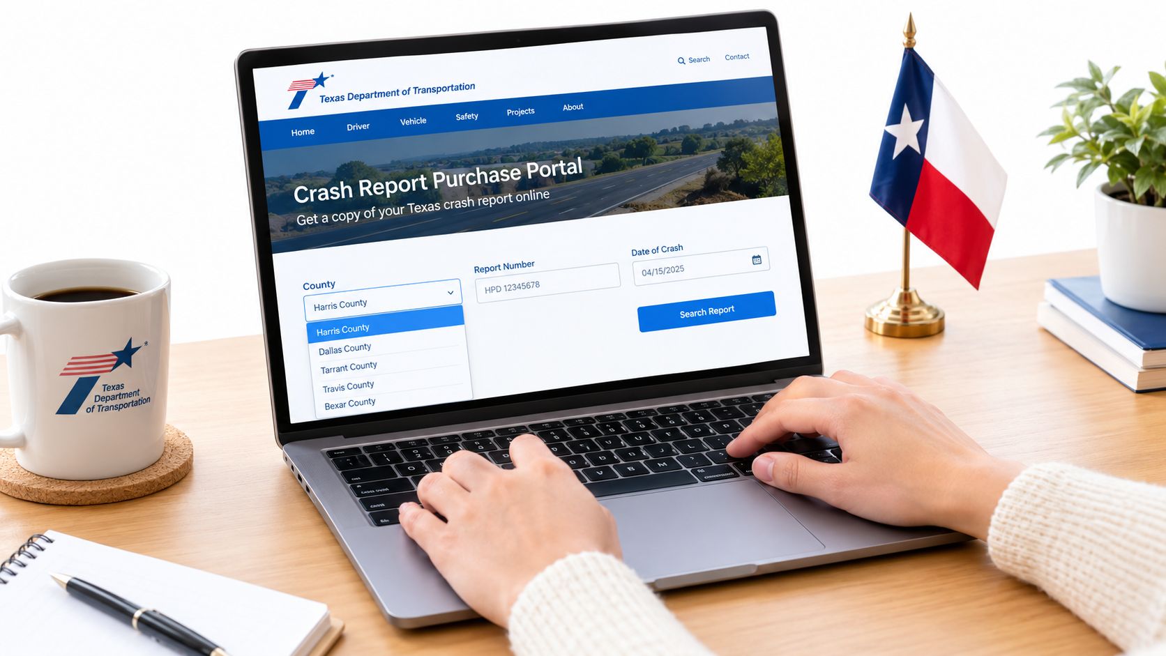 Screenshot from https://www.txdot.gov/apps-cg/crash_records/search.htm
